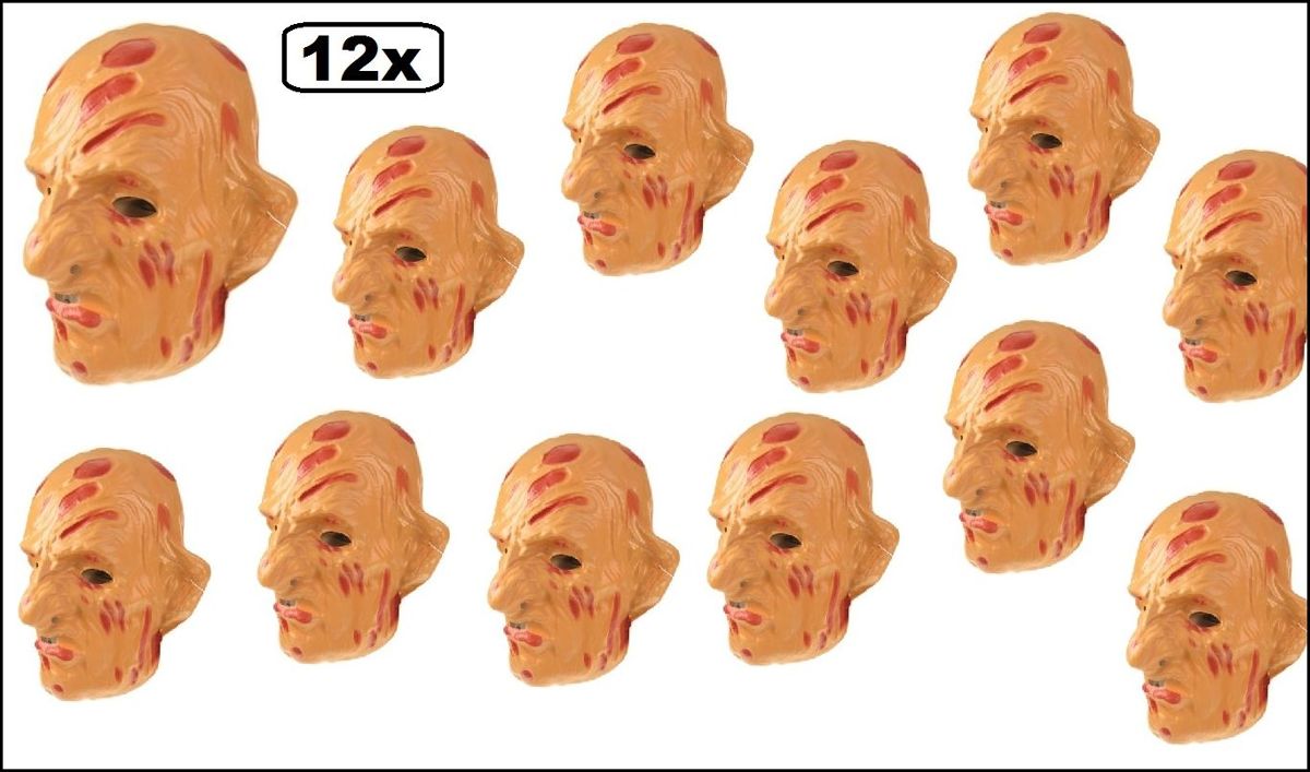 12x Masker Freddy plastic