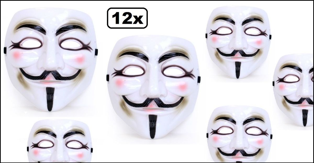 12x Masker Vendetta Guy Fawkes