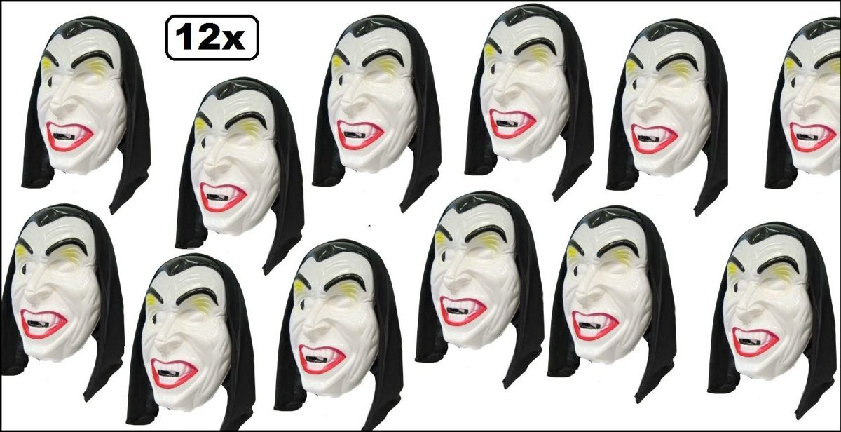 12x Masker dracula + hoofddoek