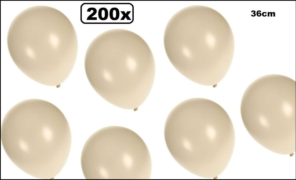 200x Kwaliteitsballon metallic wit 36cm