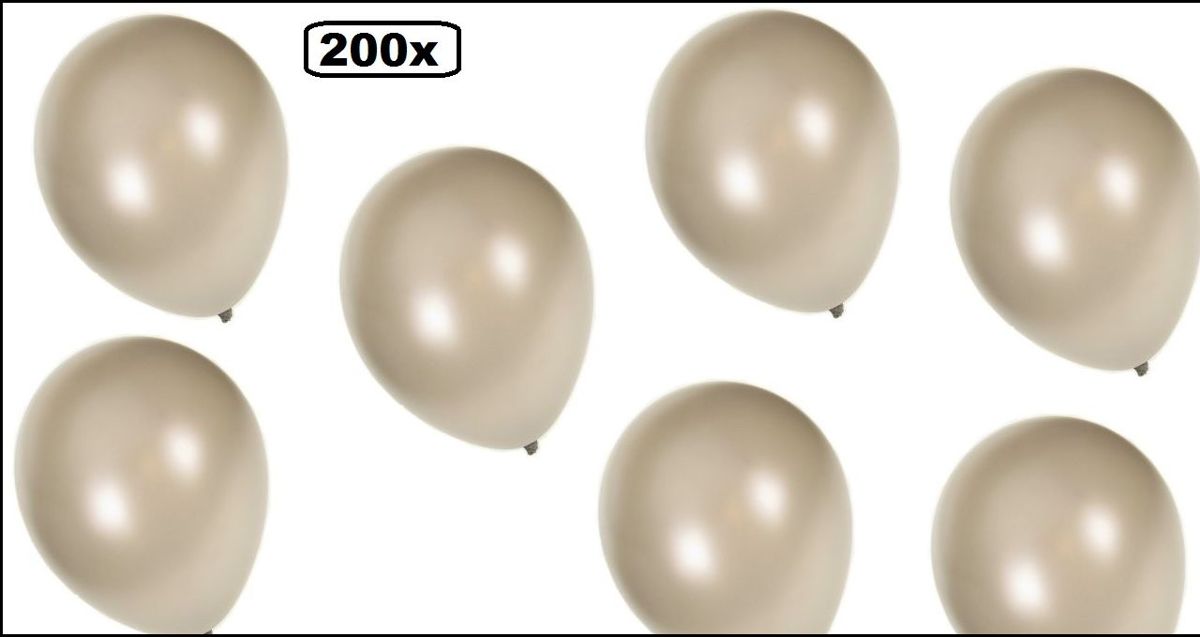 200x Kwaliteitsballon metallic zilver 36cm