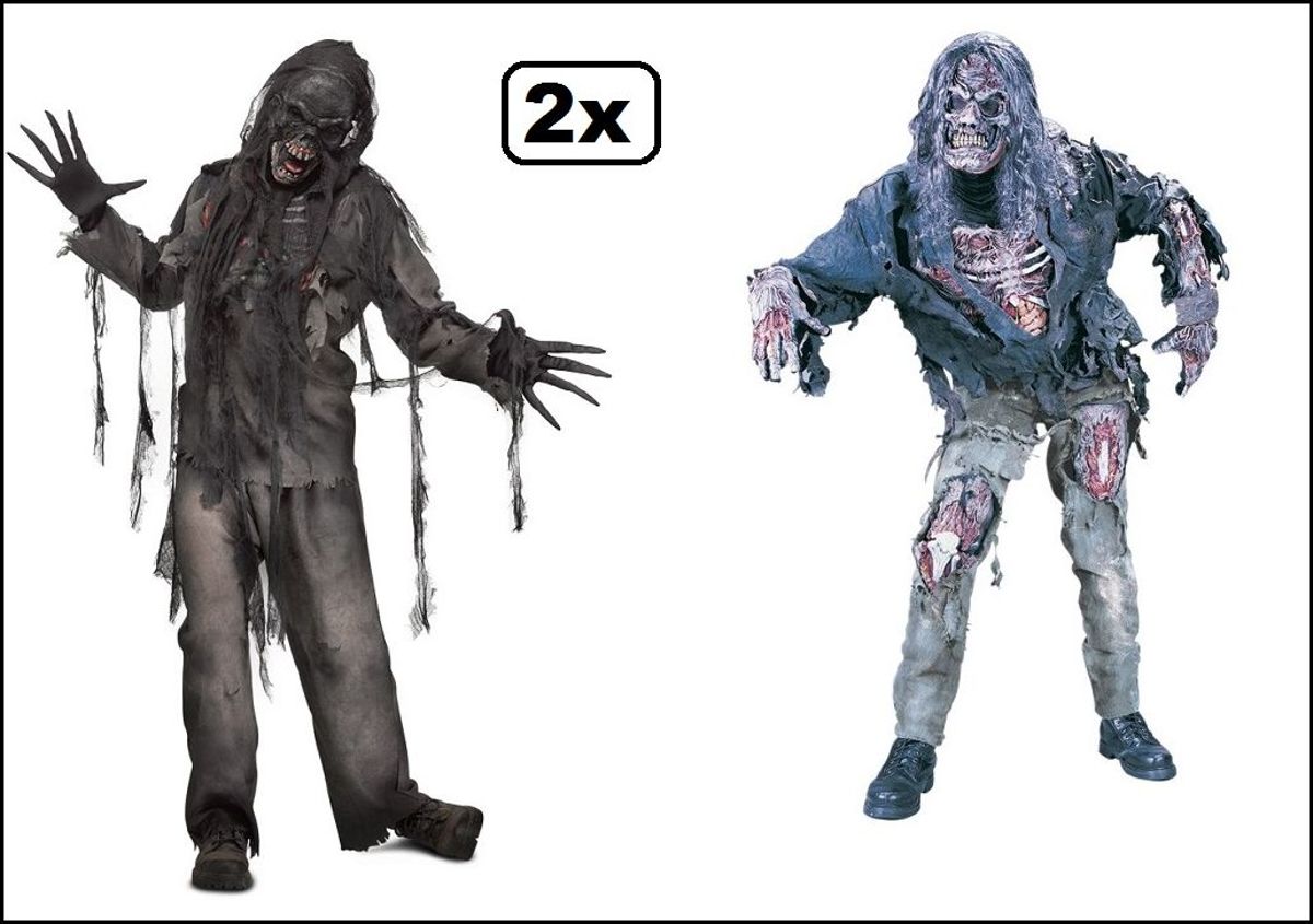 2x Halloween Combi Zombie Alive