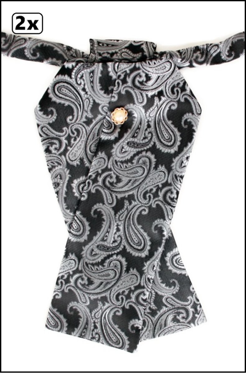 2x Plastron deluxe donkergrijs