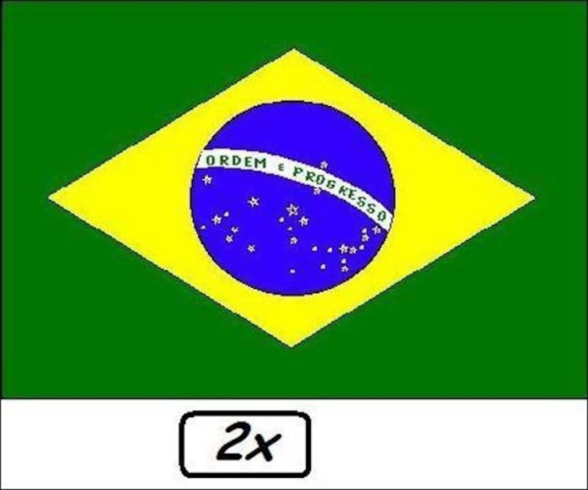 2x Vlag Brazilie 90x150cm