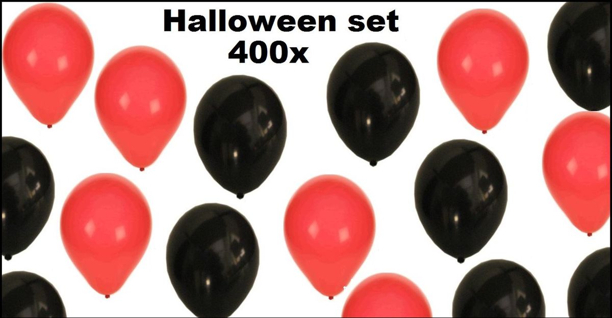 400x Halloween ballonnen rood/zwart