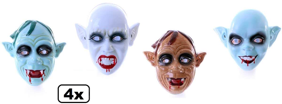 4x Horror zombie familie masker assortie