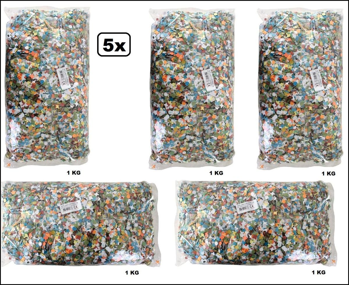 5x Confetti kantig bont 1 kg A kwaliteit