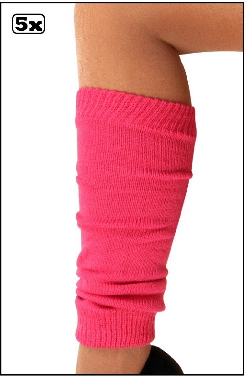 5x Paar Beenwarmers kinderen pink