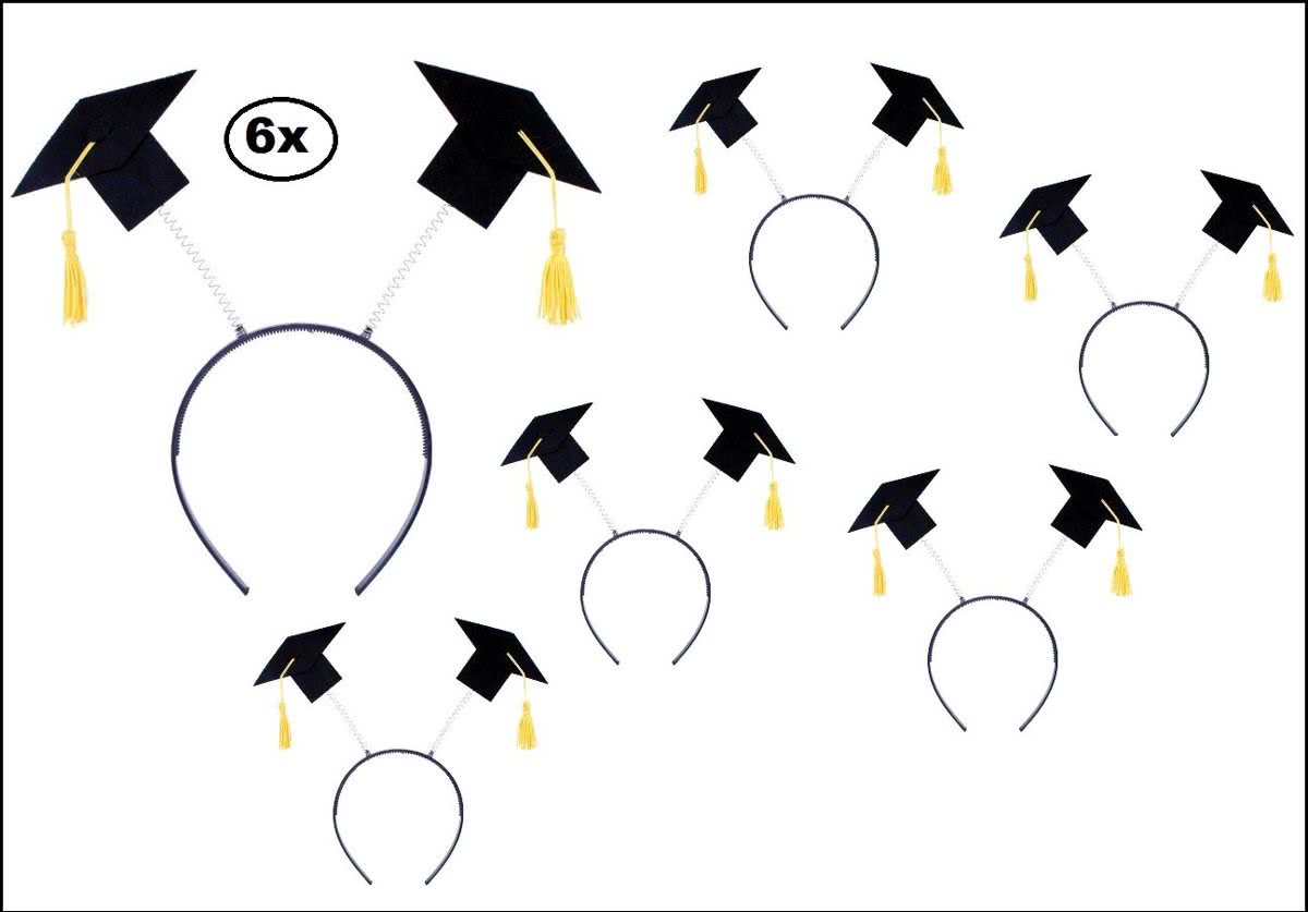 6x Diadeem afstudeer hoedjes