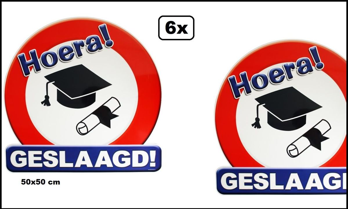 6x Huldeschild GESLAAGD 50x50 cm