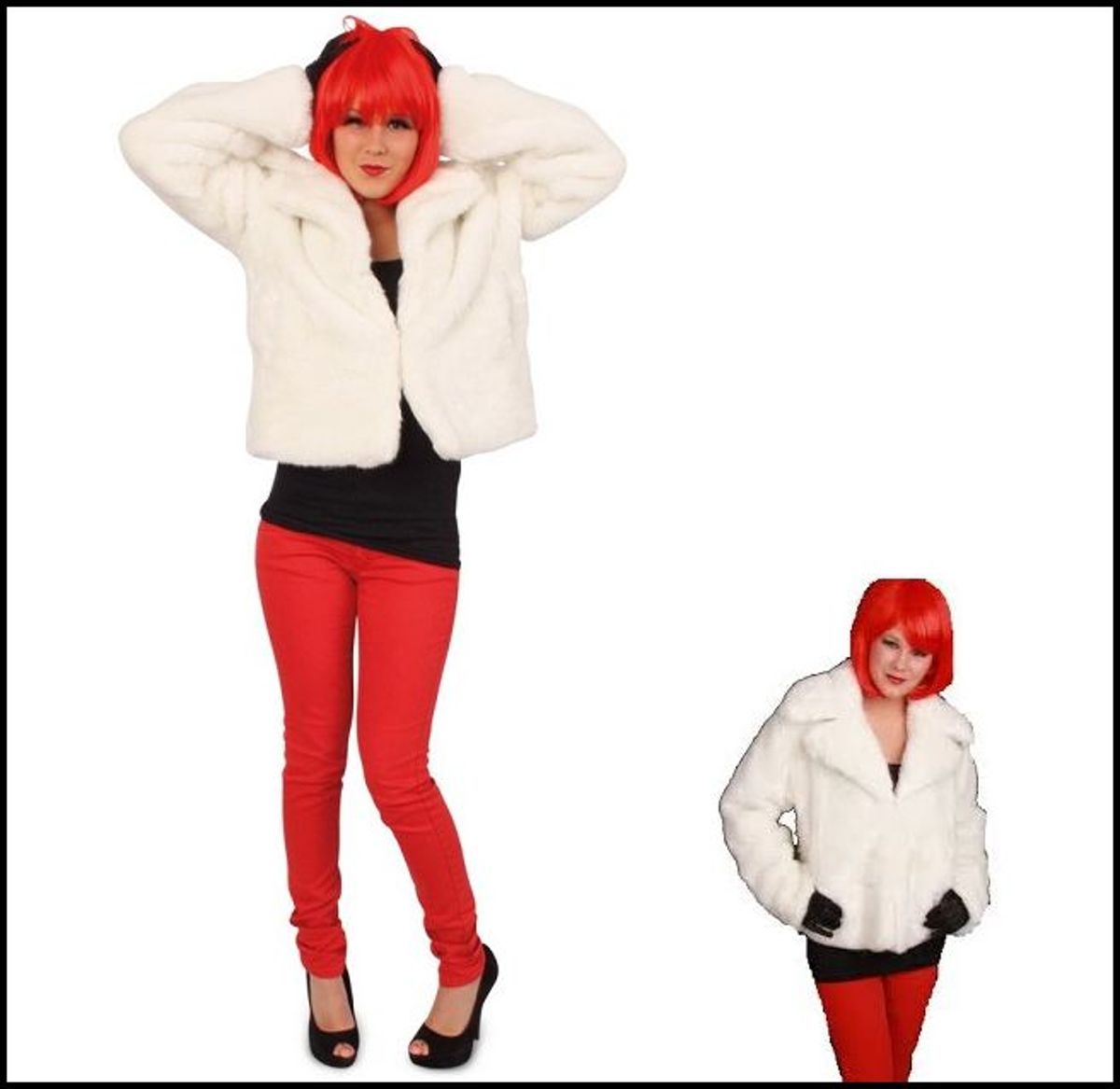 Bontjas wit mt.40/42