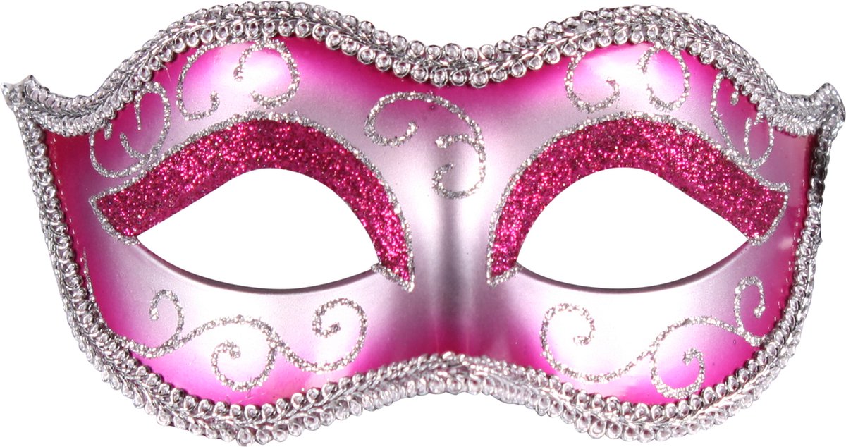 Oogmasker Venice Roze-Zilver