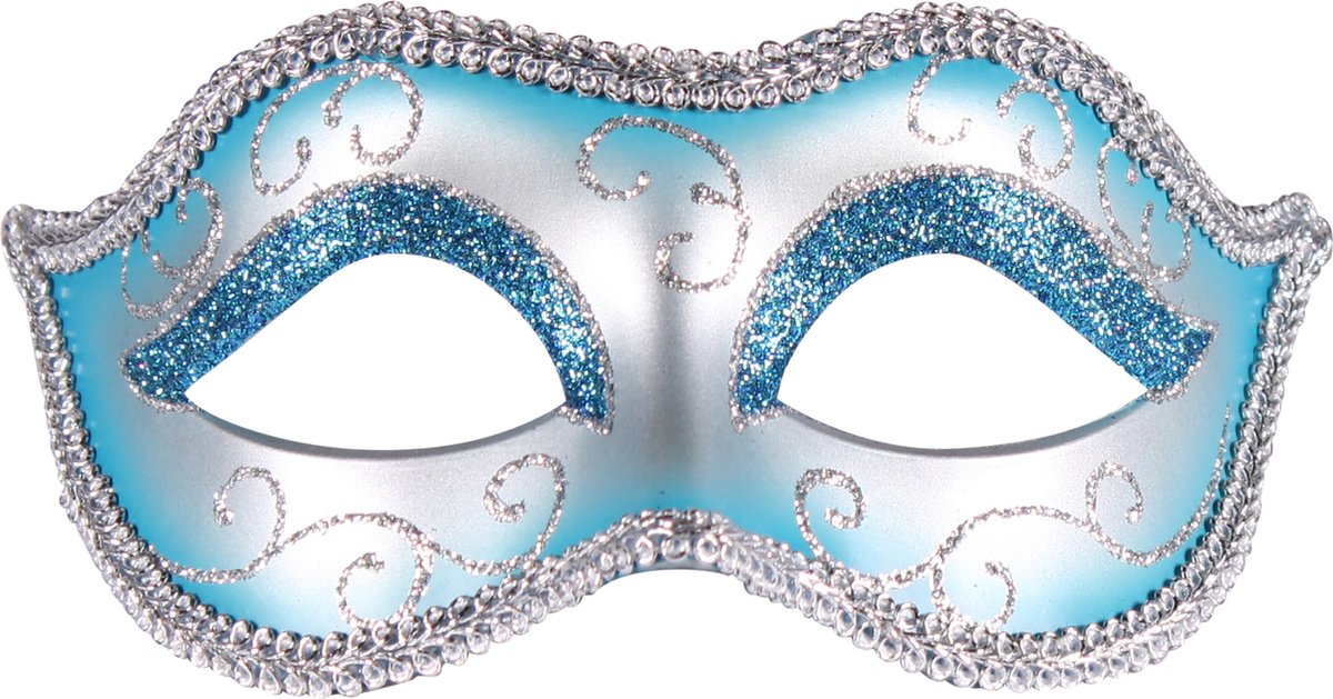 Oogmasker Venice Turquoise-Zilver