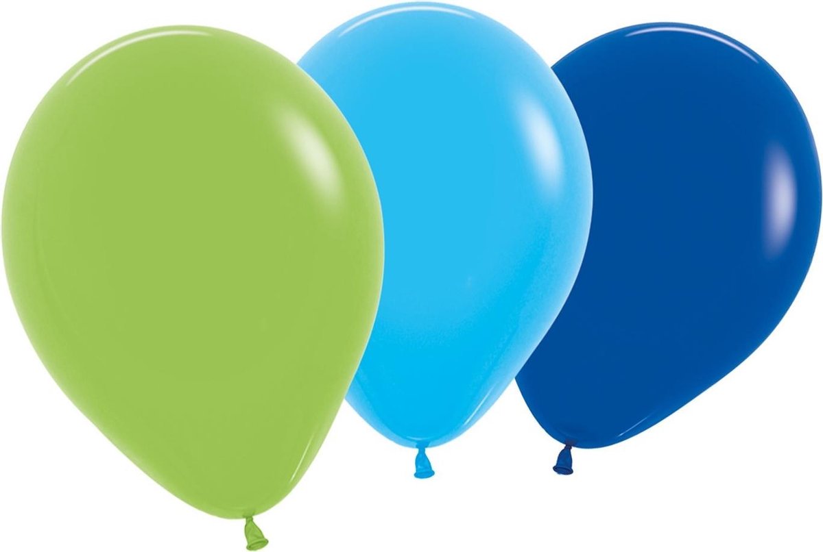 Tib Ballonnen Boys 30 Cm Latex Blauw/groen 8 Stuks