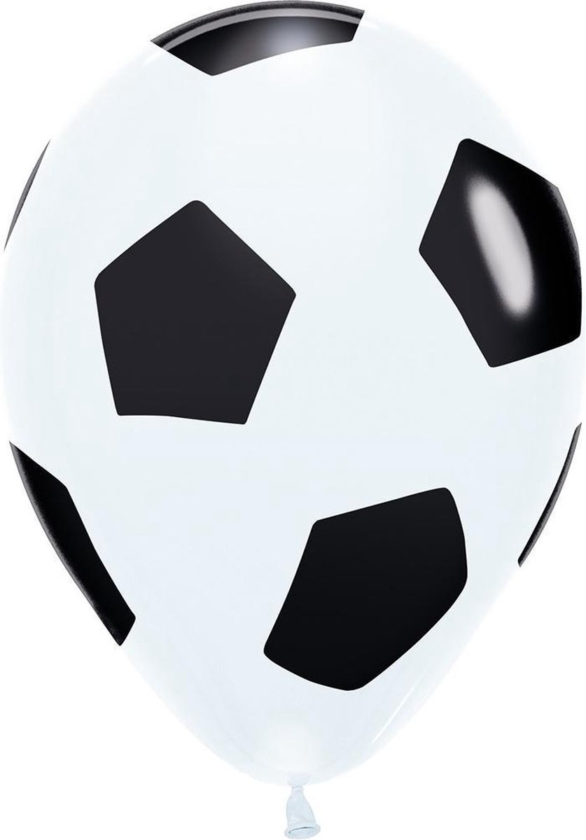 Tib Ballonnen Voetbal Led 20 Cm Latex Wit/zwart 4 Stuks