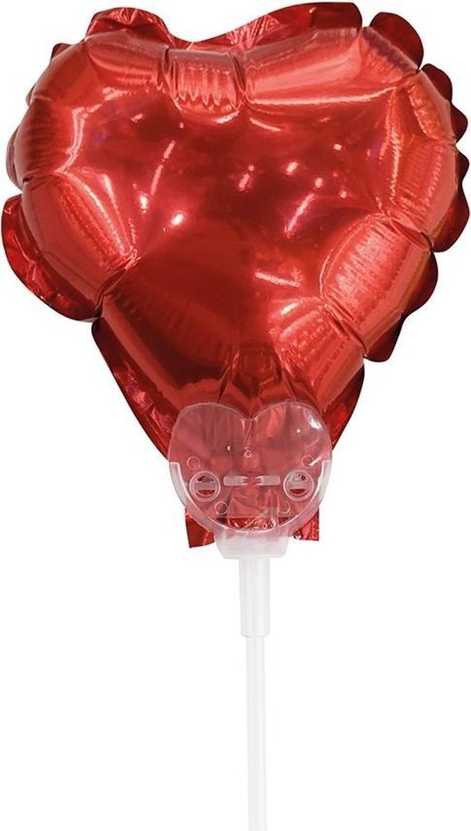 Tib Folieballon Hart Junior 35 Cm Rood