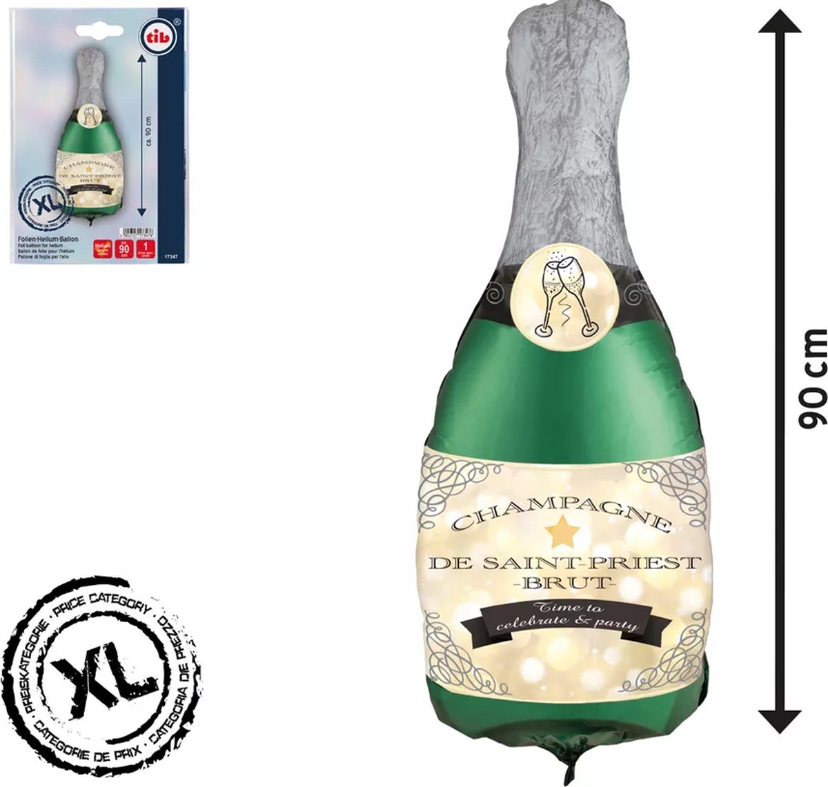 Tib Folieballon champagne fles Chateau Celebration 90cm