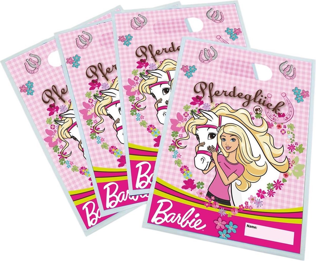 Tib Uitdeelzakjes Barbie 16,5 X 22 Cm Roze 6 Stuks