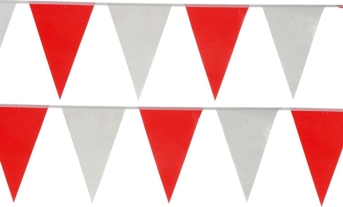 Tib Vlaggenlijn 10 Meter Polyetheen Wit/rood