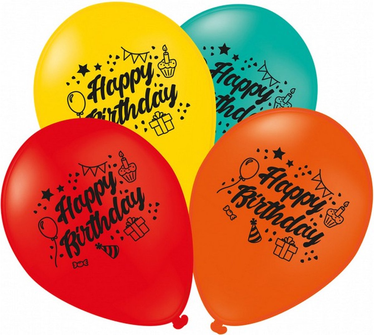 ballonnen Happy Birthday 30 cm latex 25 stuks