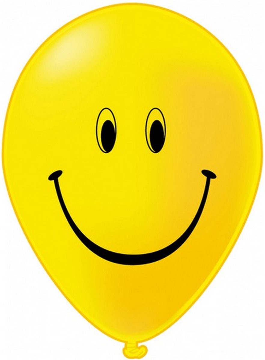 ballonnen Smile 30 cm latex geel 30 stuks