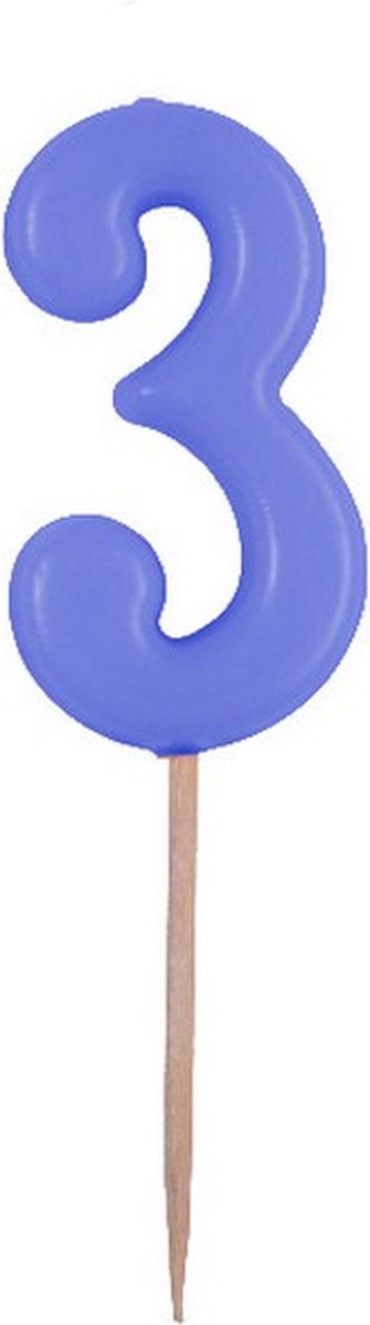 cijferkaars 3 4,5 cm wax blauw