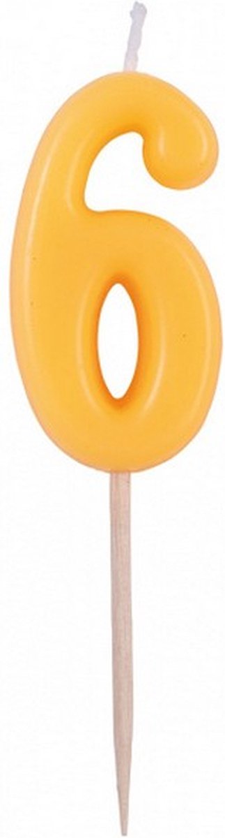 cijferkaars 6 4,5 cm wax oranje