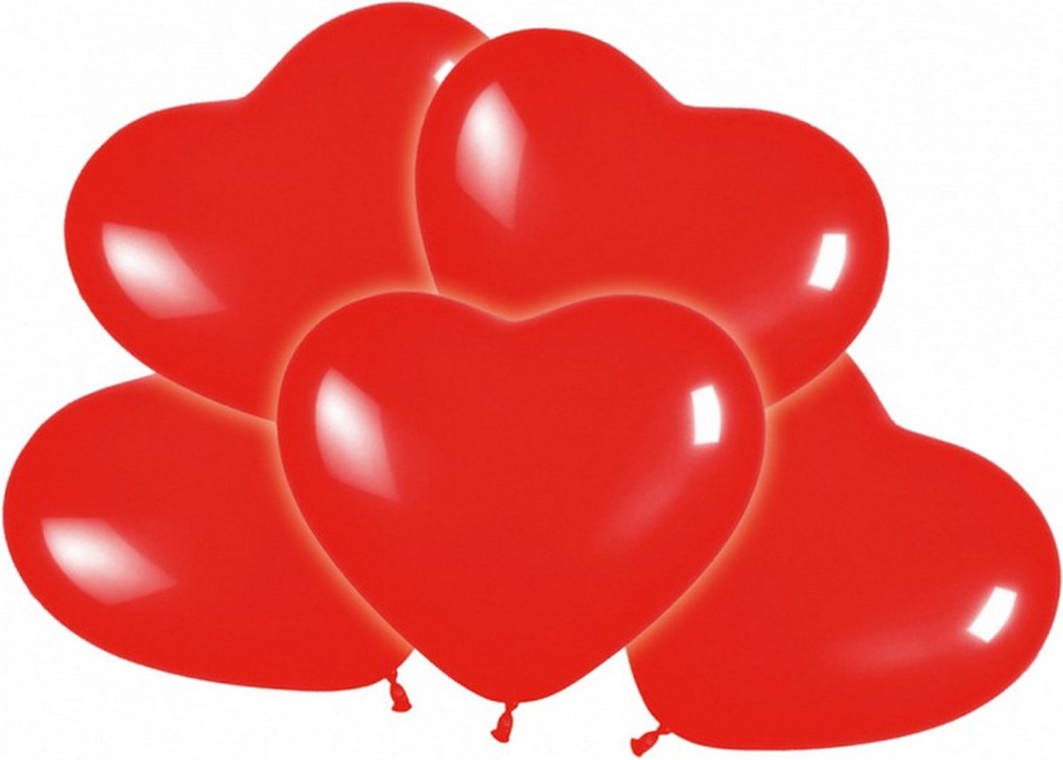 hart-ballonnen 25 cm latex rood 5 stuks