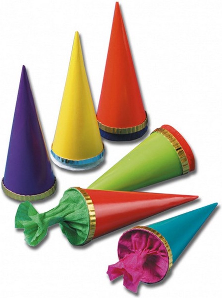 tafeldecoratie Candy Cones 12 cm papier/folie 6 stuks