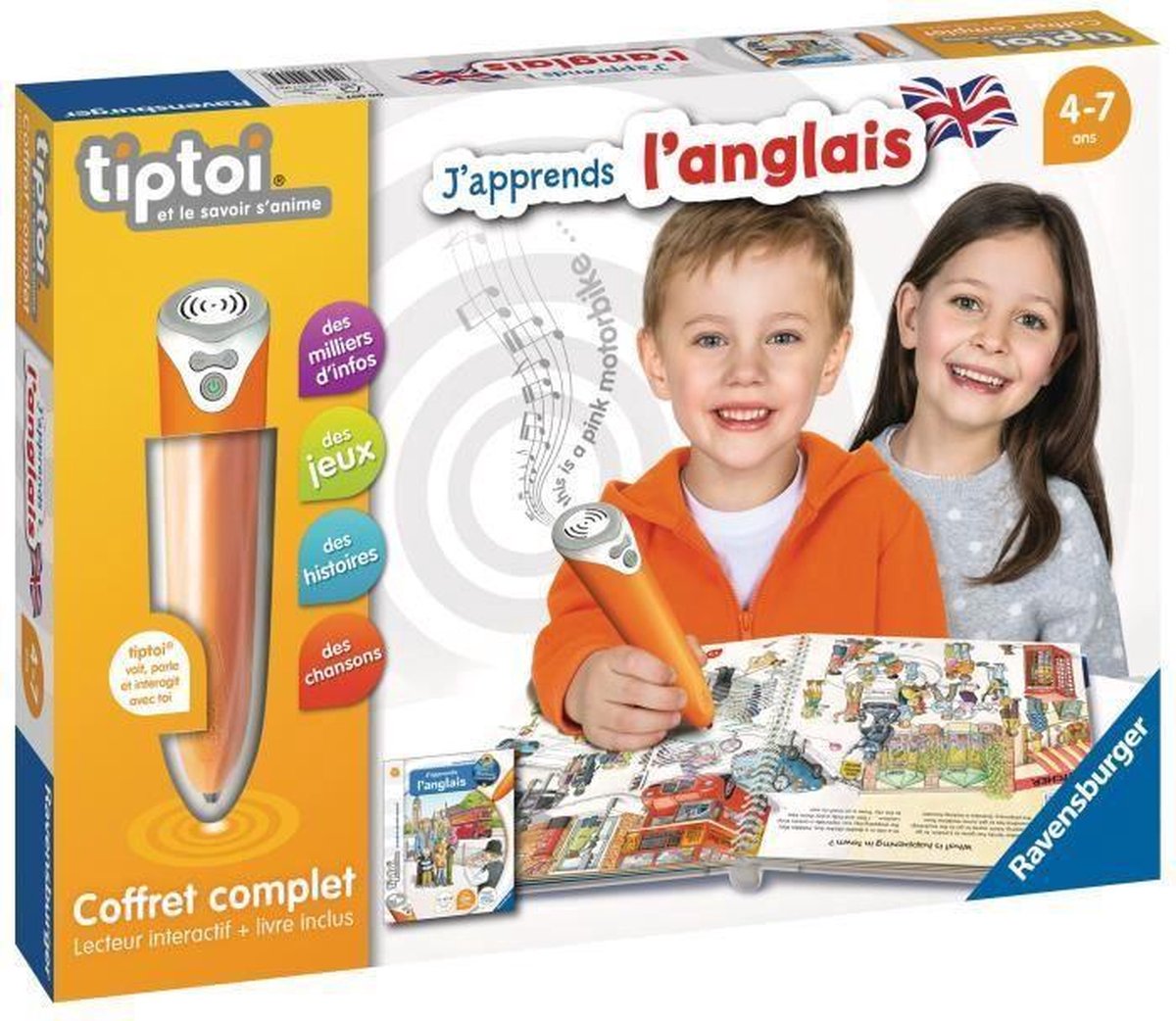 RAVENSBURGER - tiptoi - Complete set interactieve reader + Boek Ik leer Engels