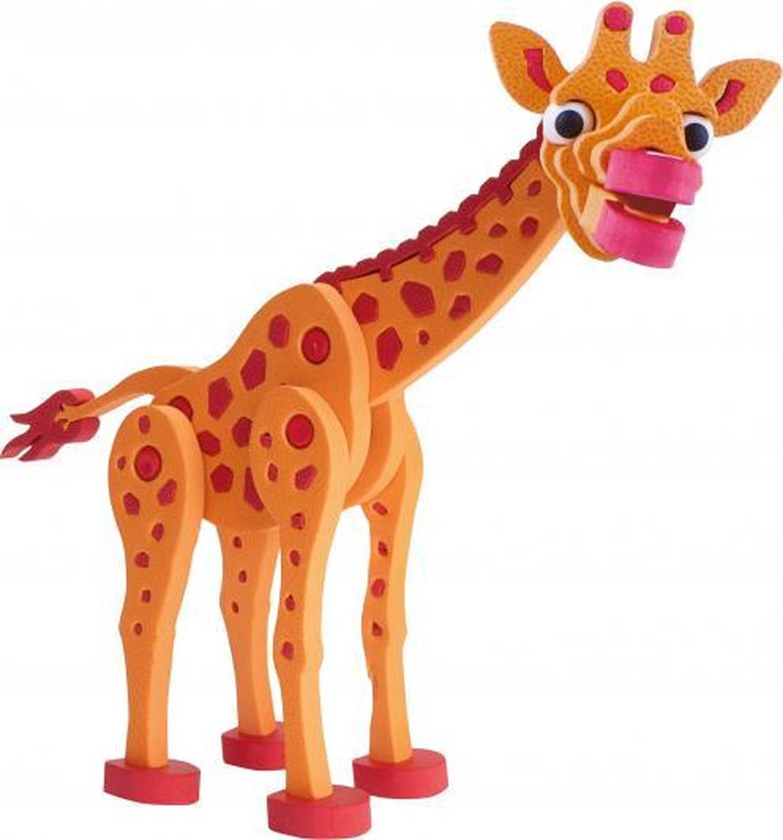 3D puzzel giraffe junior 31,5 cm foam oranje 104-delig