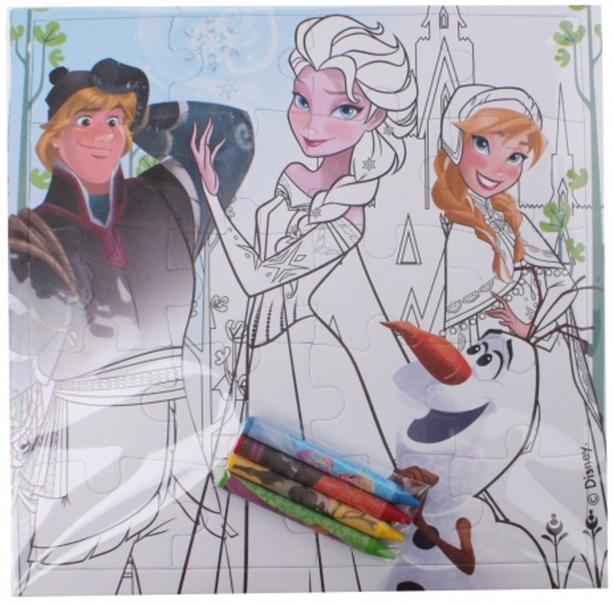 6 x Toi-toys Kleurpuzzel Frozen 25 Cm 20 Stukjes