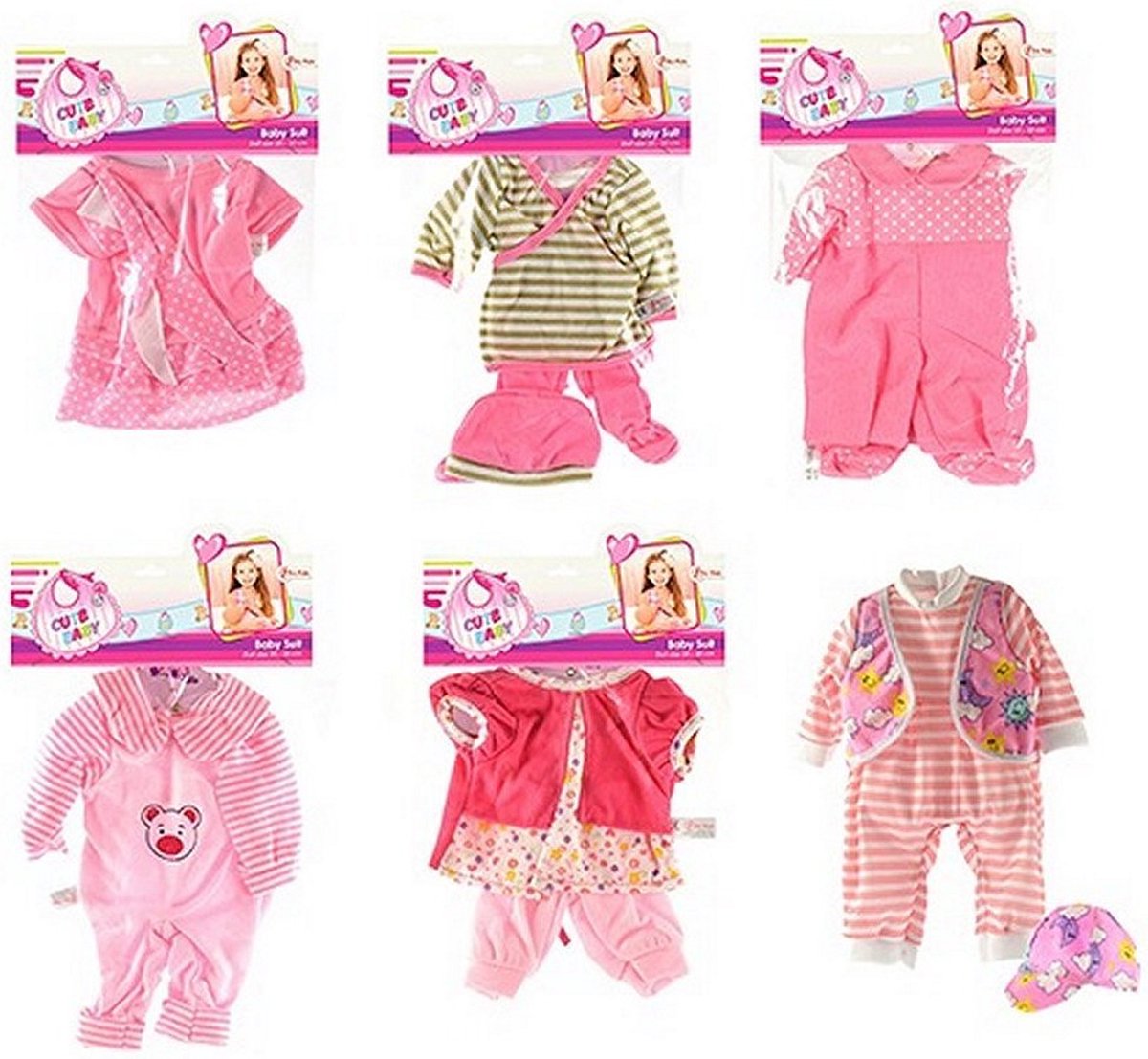 Cute Baby Babypop Kleding verschillende kleuren