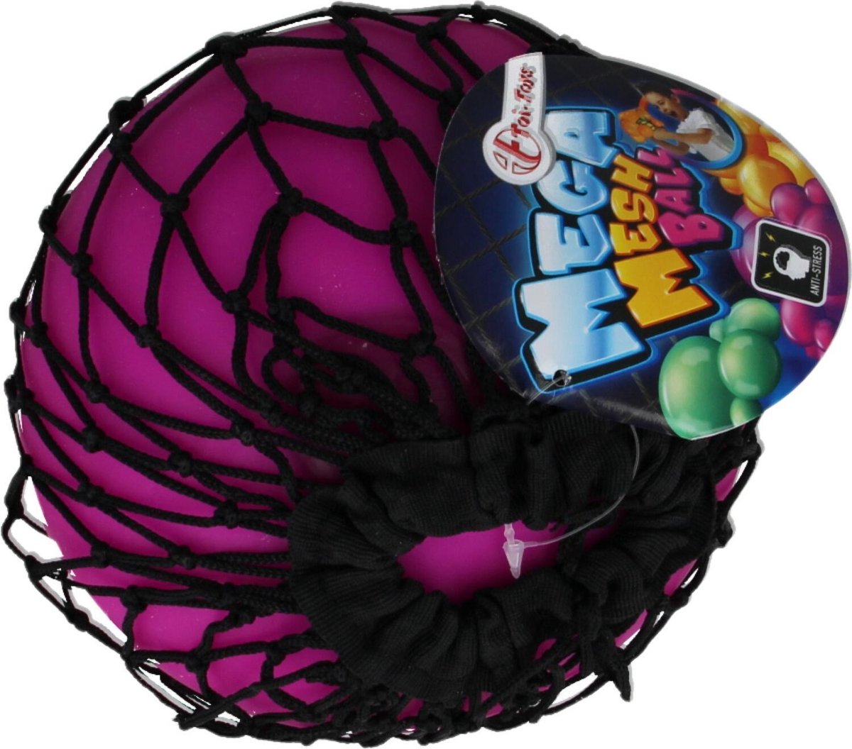 Mega Fidget Knijpbal in Net Mesh Ball Donkerroze