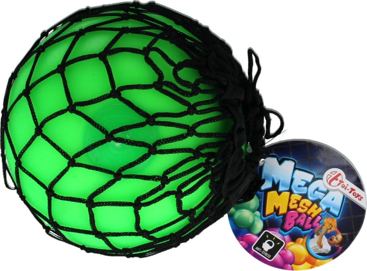 Mega Fidget Knijpbal in Net Mesh Ball Groen