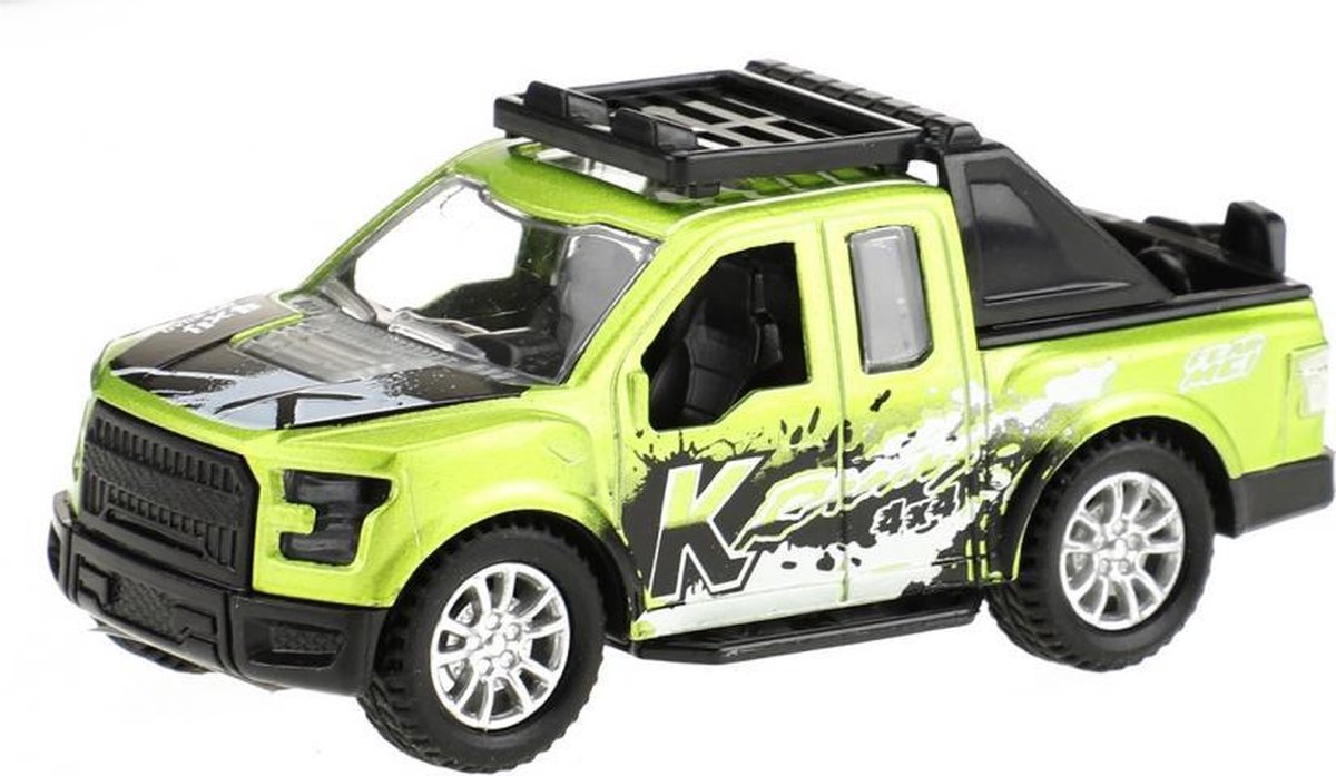 Metal frictie 4x4 pickup 10cm groen