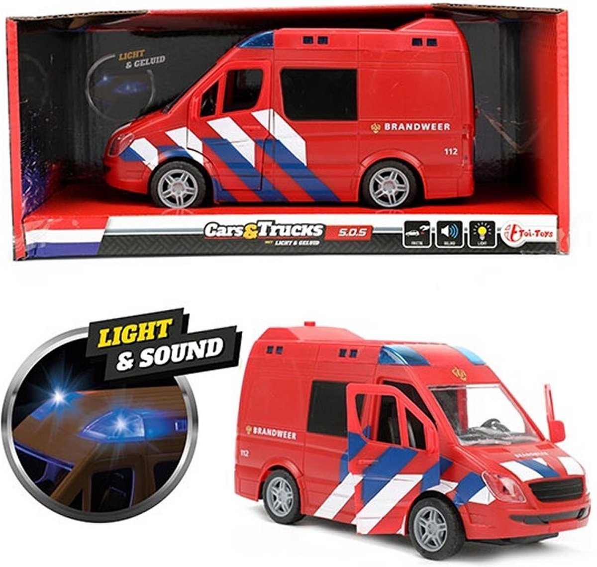 Toi-Toys Cars & Trucks Brandweerwagen + Licht + Geluid