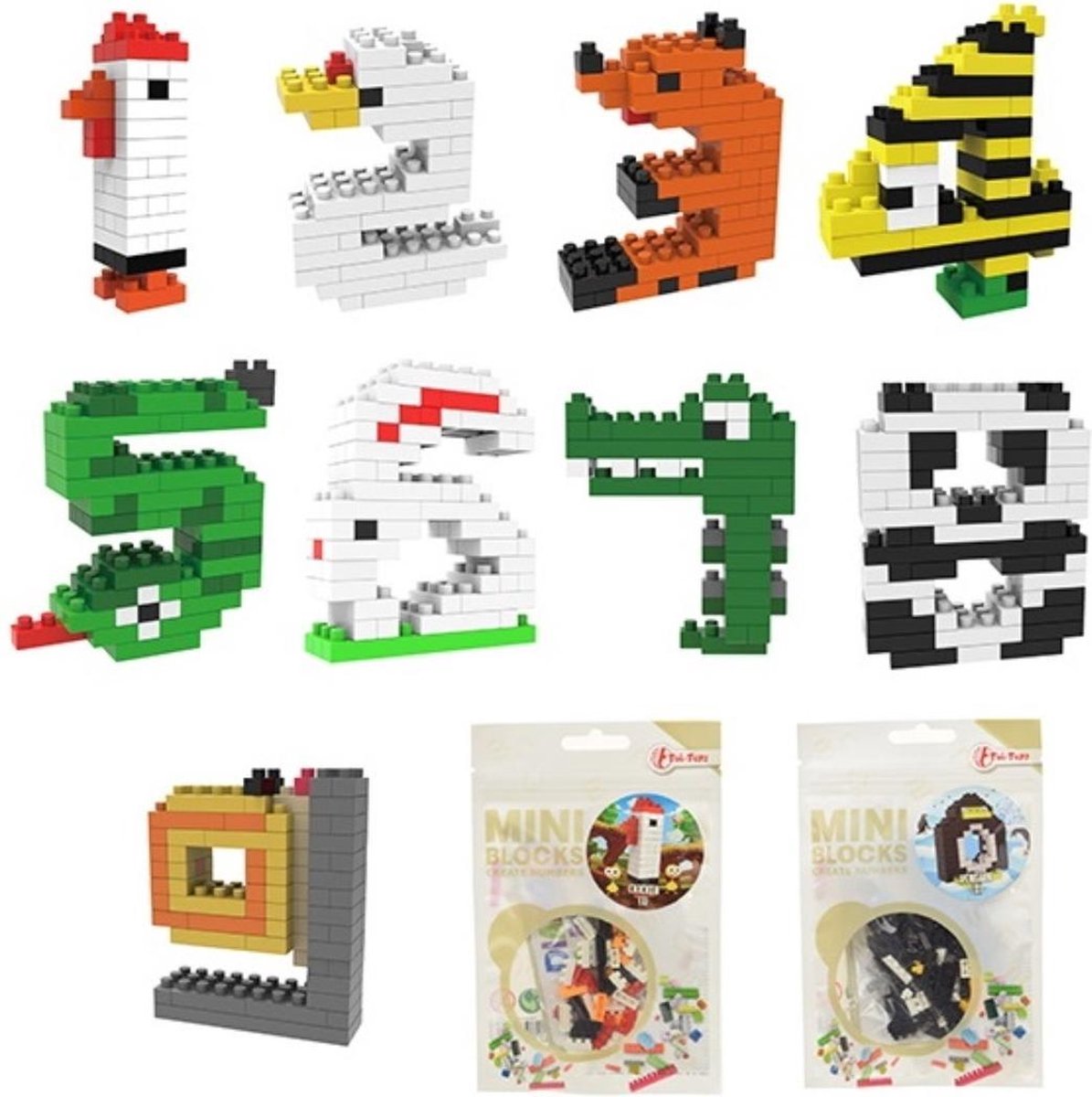 Toi-Toys Dieren Bouwstenen - Mix Assortiment