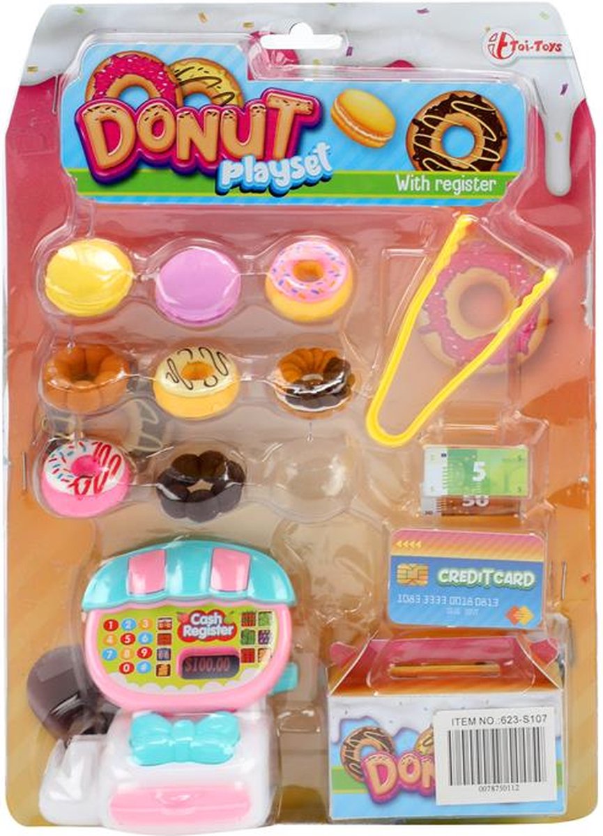 Toi Toys Donut speelset + kassa en tang