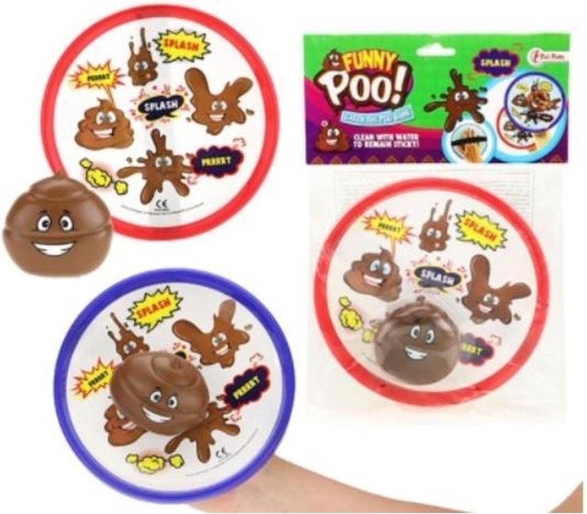 Toi-Toys Funny Poo Vangbal Spel - Junior - 2 Delig - Kleurenmix