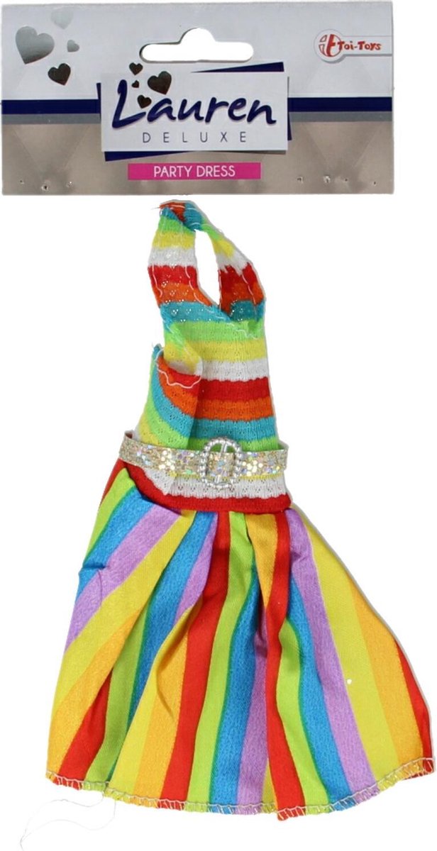 Toi-Toys Kleding voor Tienerpop Regenboog Jurk