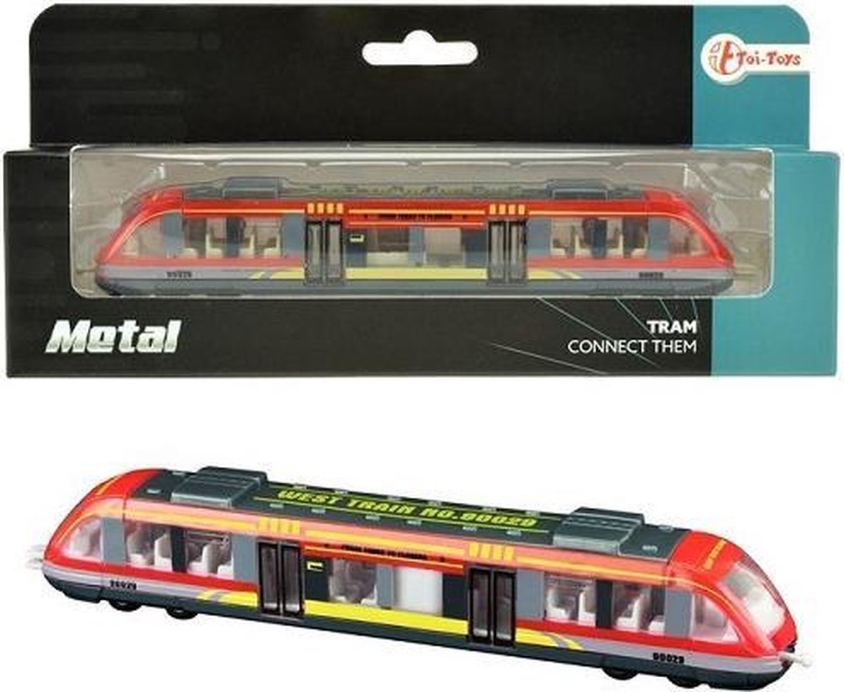 Toi Toys Metal trein rood in vensterdoos