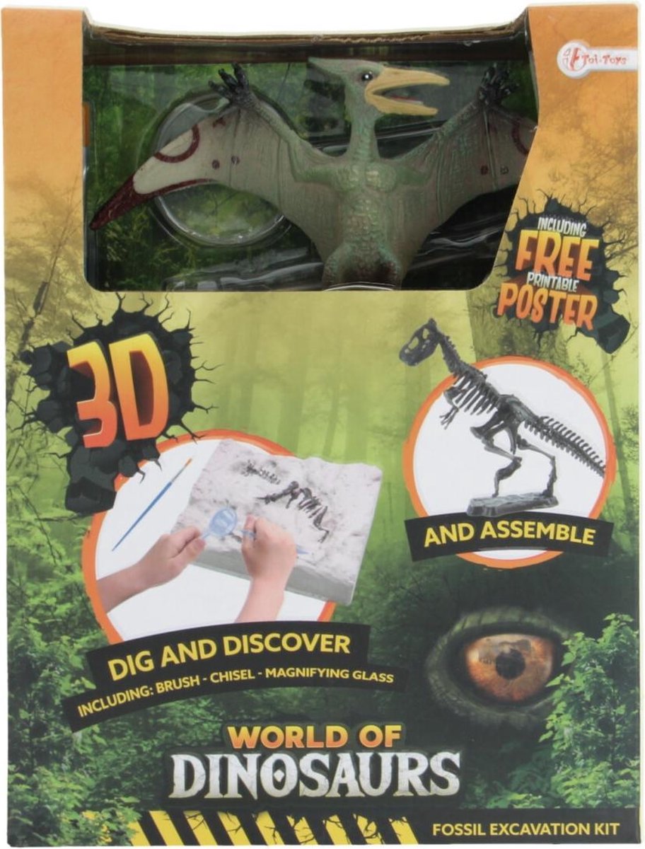 Toi-Toys World Of Dinosaurs Uitgraafset Dino Fossiel Pterodactyl