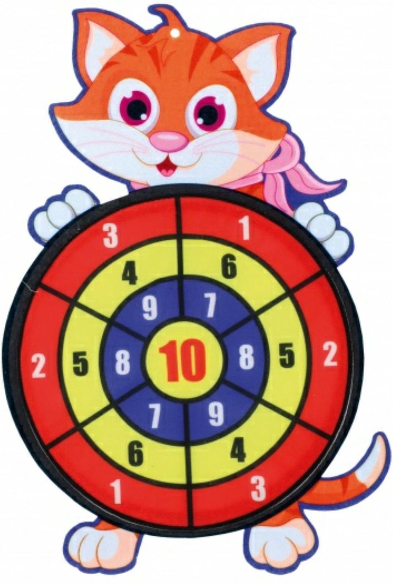 Toi-Toys dartspel met ballen kat 34 cm