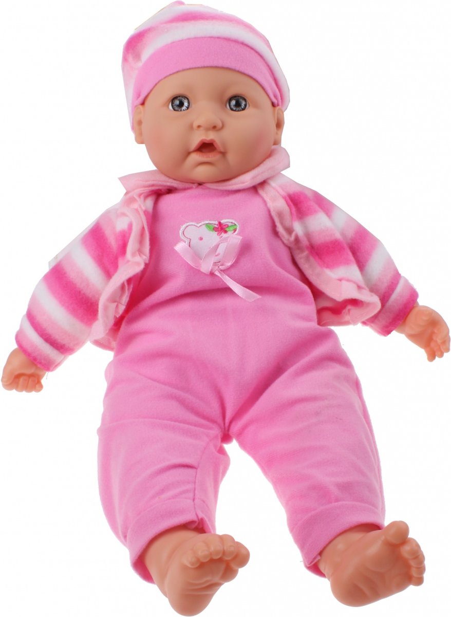 Toi-toys Babypop Met Jurkje Beertjes 40 Cm Roze