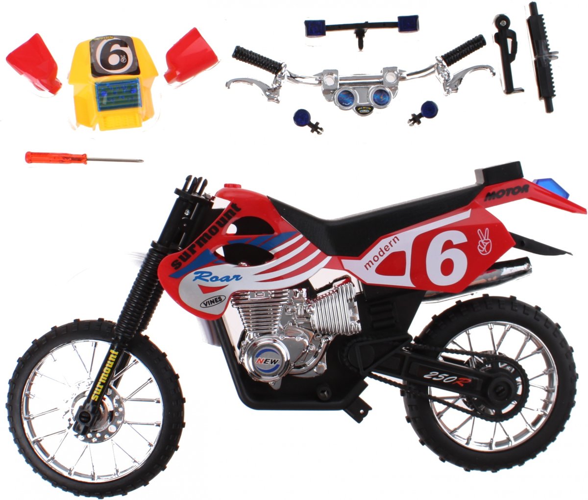 Toi-toys Bouw Je Eigen Crossmotor 33 Cm Rood