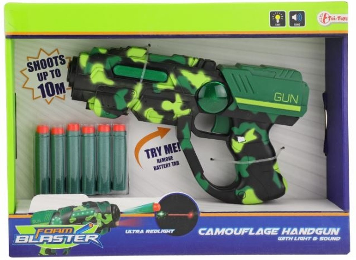 Toi-toys Camouflage Pistool Met Licht En Geluid