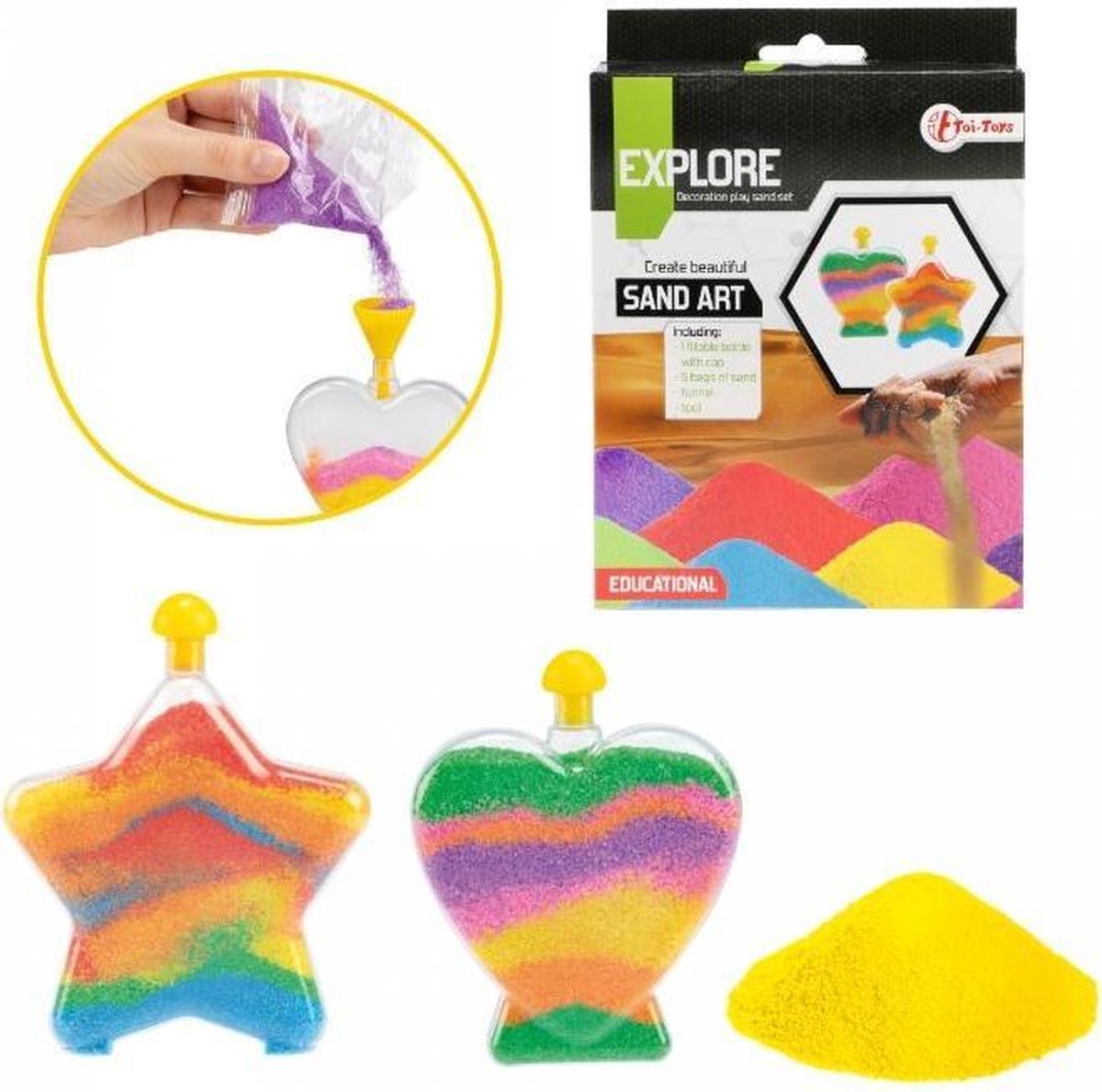 Toi-toys Diy Zandkunst Junior Zand 8-delig