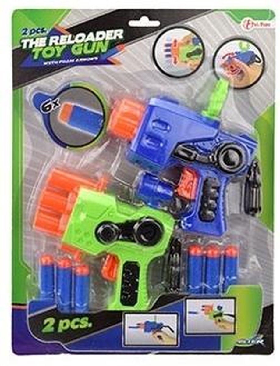 Toi-toys Foam Pistool Met Foamkogels Blauw/groen