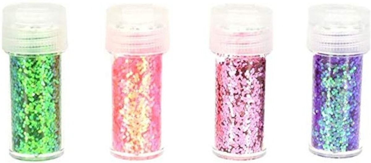 Toi-toys Glitterpotjes Groen/roze/paars 4 Stuks